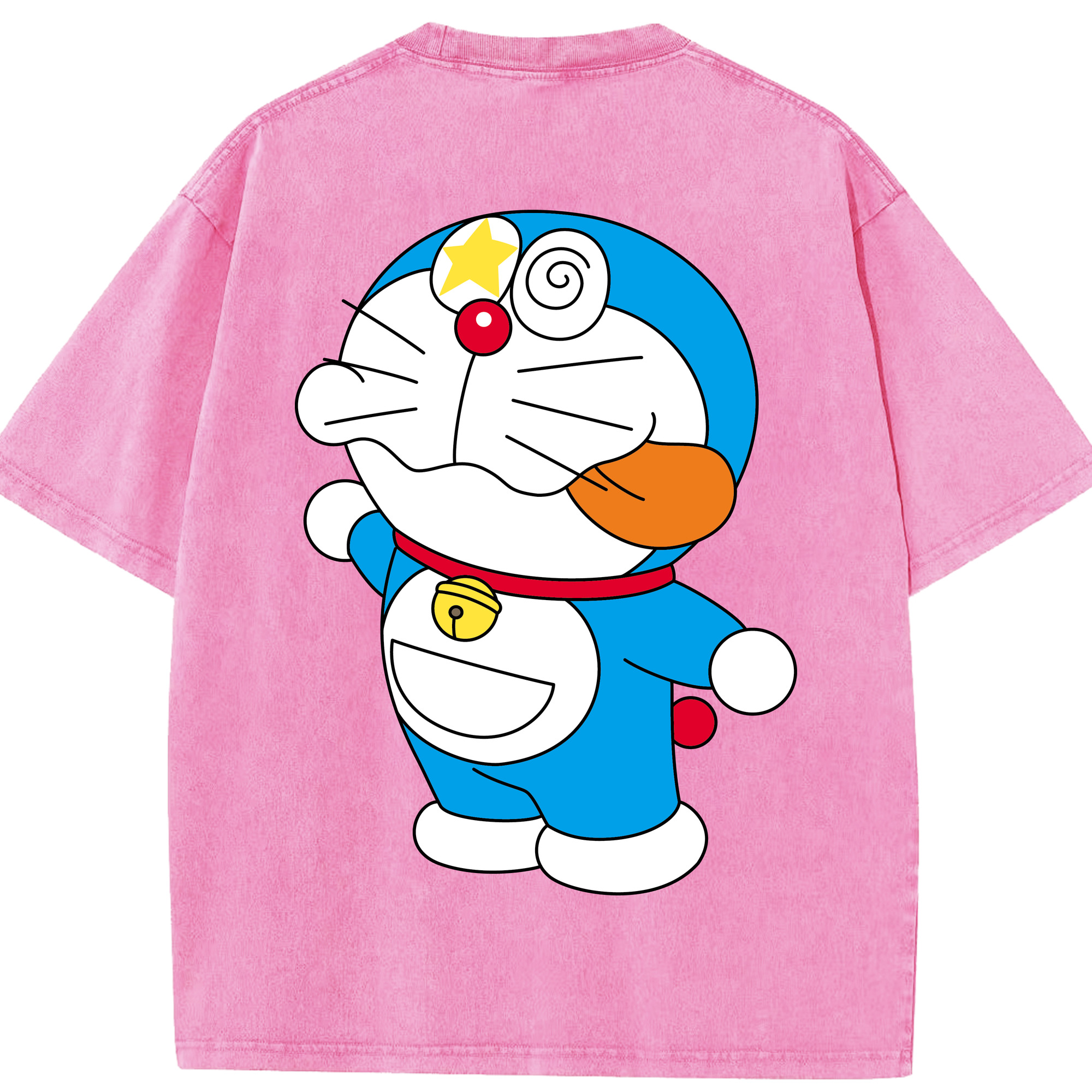 （画像用） ドラえもん Doraemon 綿100% ヴィンテージ風 半袖Tシャツ（背面プリント）